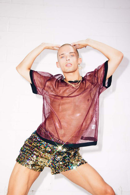 sheer rainbow top
