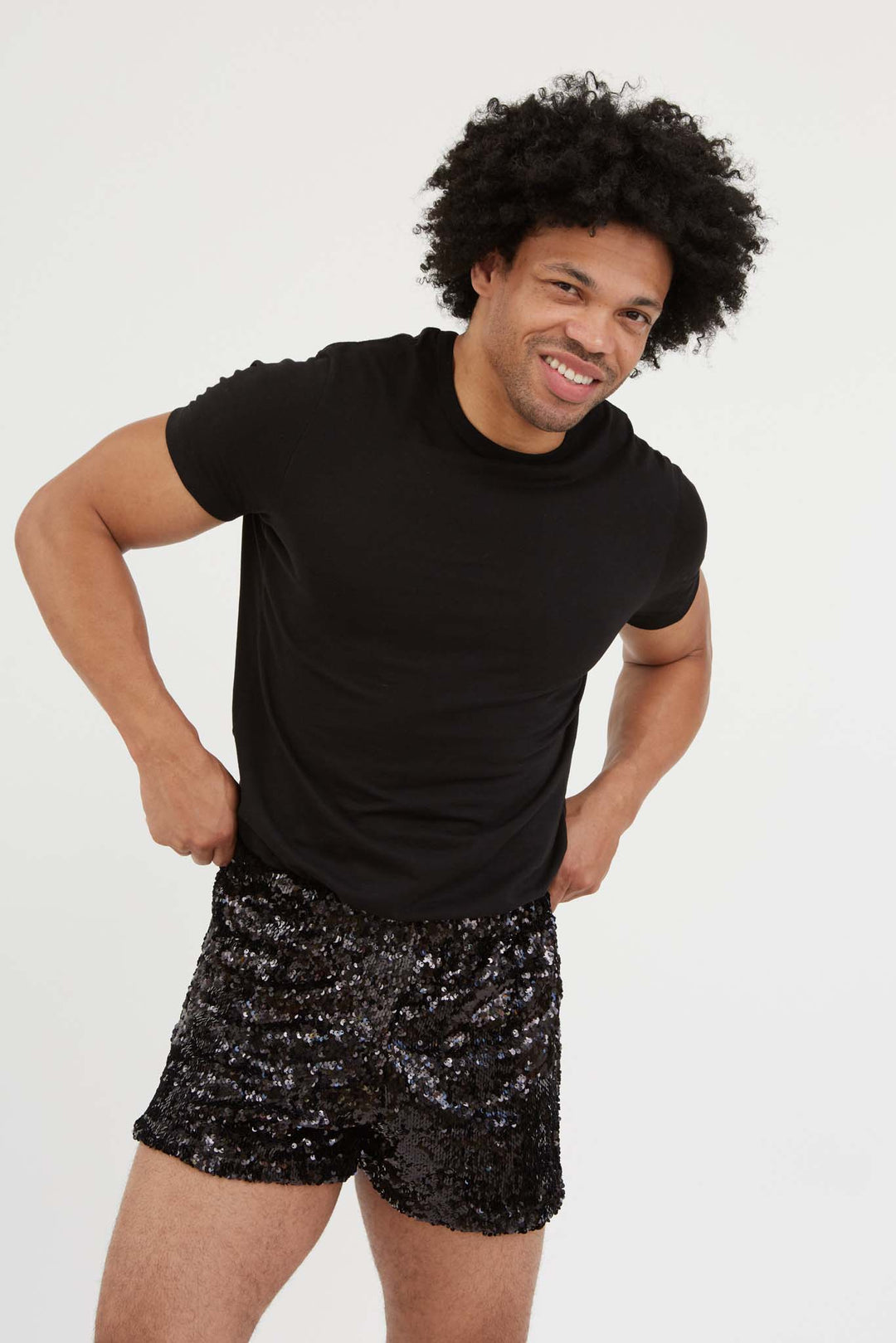 BLACK SEQUIN SHORTS
