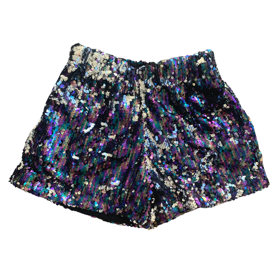 PETROL SEQUIN SHORTS