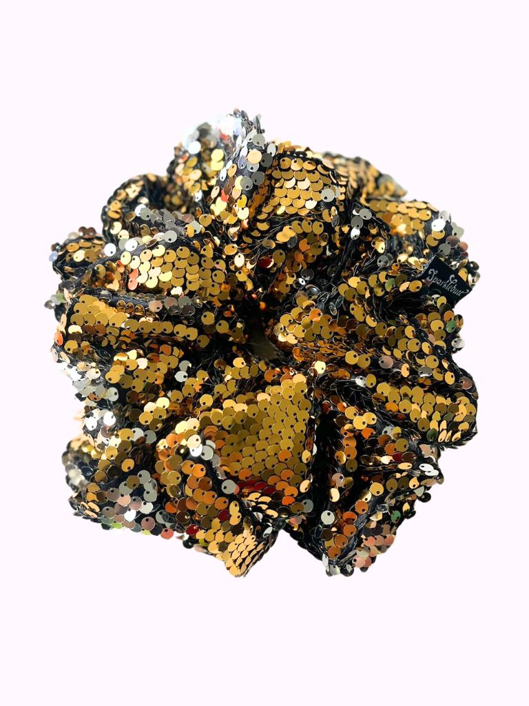 OVERSIZED GOLD SEQUIN SCRUNCHIE