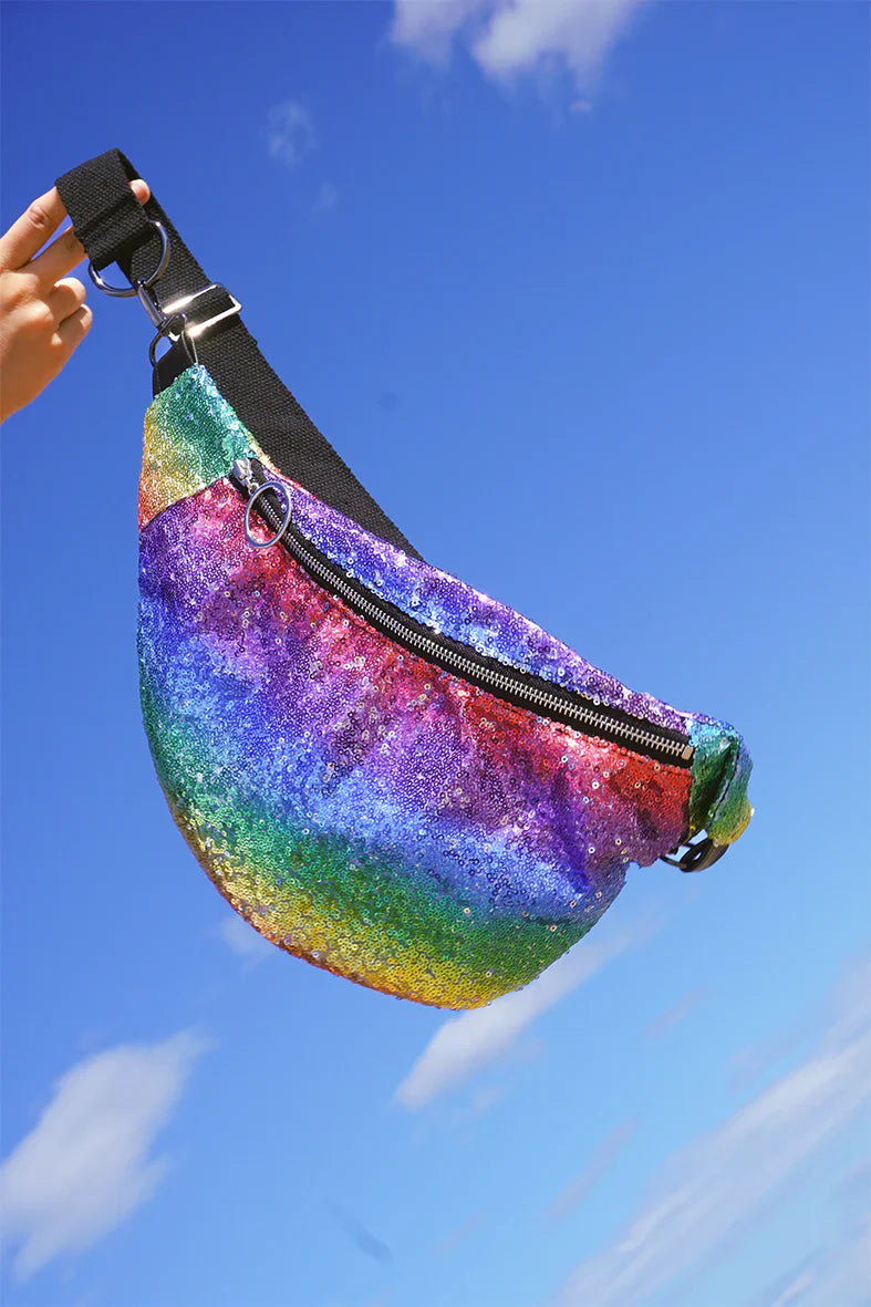 SALE - Isolated Heroes Neon Rainbow Sequin Cross Body Bag